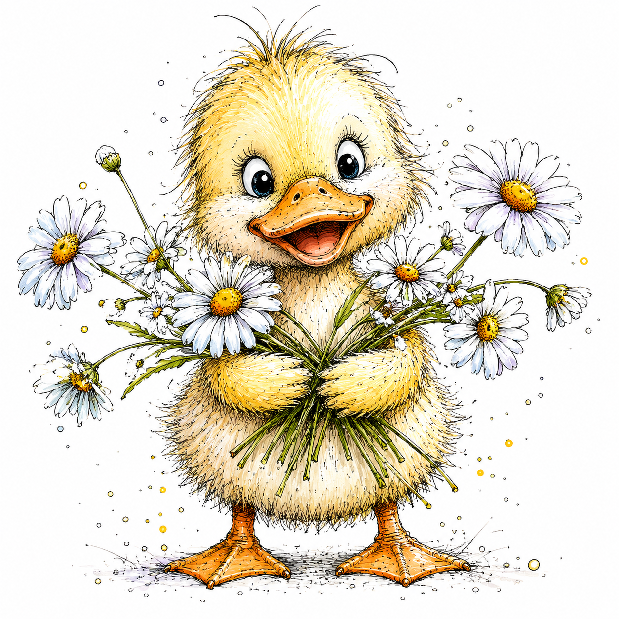 Loxene Cute Highland Cow Floral Clipart PNG