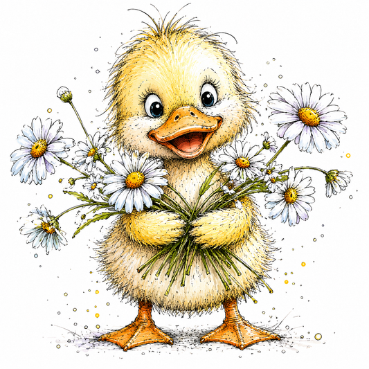 Loxene Cute Highland Cow Floral Clipart PNG