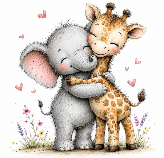 Loxene Baby Animal Friendship PNG Illustration